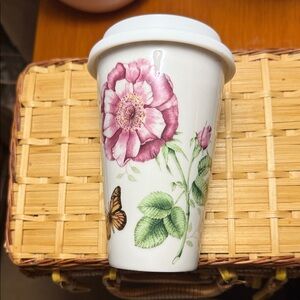 Lenox White Ceramic Mug with 'Butterfly Meadow' Marking
